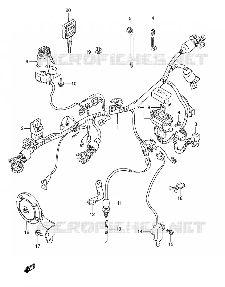 BEDRADING (MODELE S) Suzuki MOTO 800 DR 1994  DR800SUR
