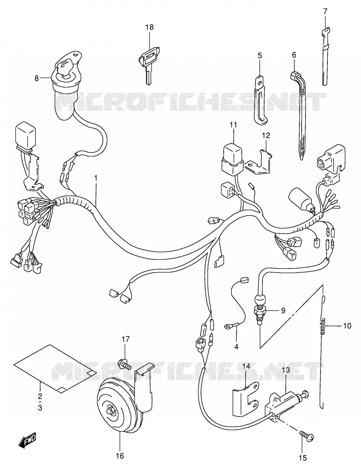 BEDRADING (MODELE W/X,E24) Suzuki MOTO 350 DR 1999  DR350X(E1)