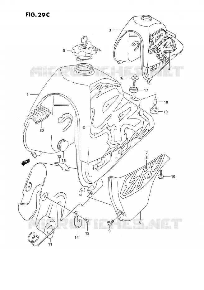 BENZINETANK (DR350SHN/SHP) Suzuki MOTO 350 DR 1990  DR350SL(E2)