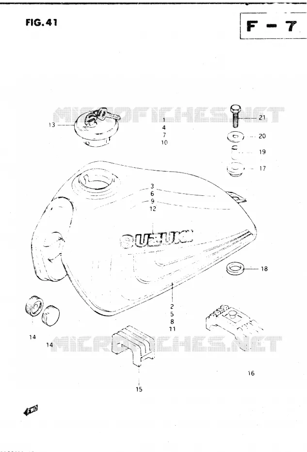 BENZINETANK (MODELE D) Suzuki MOTO 250 DR 1982  DR250SZ(E1)