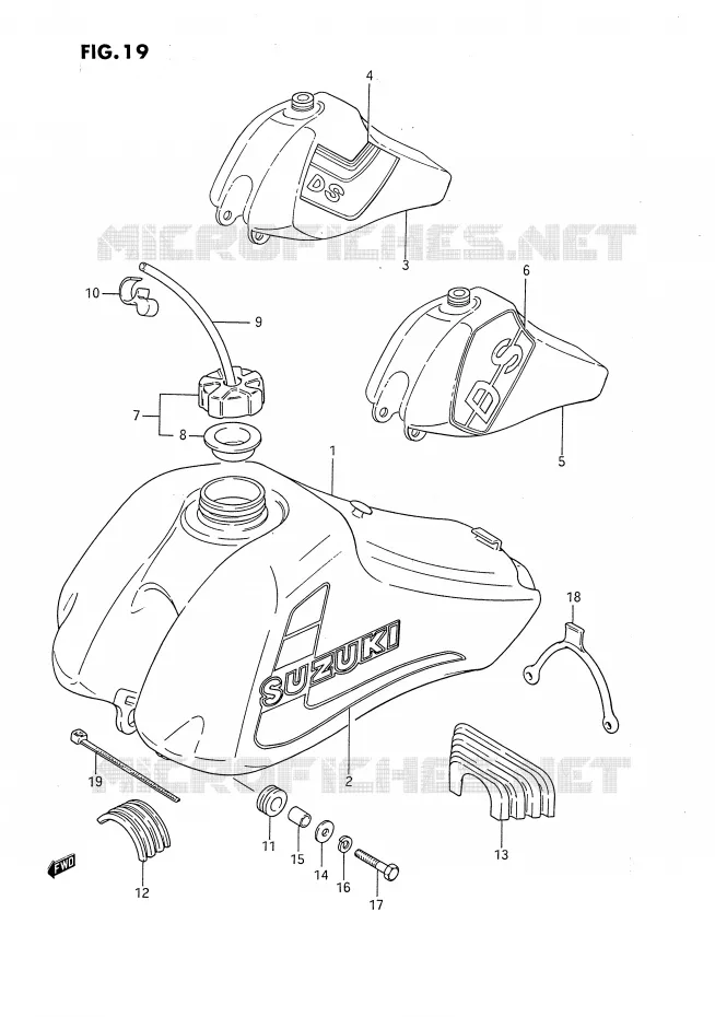 BENZINETANK (MODELE F/G/H) Suzuki MOTO 80 DS 1994  DS80R(E3)