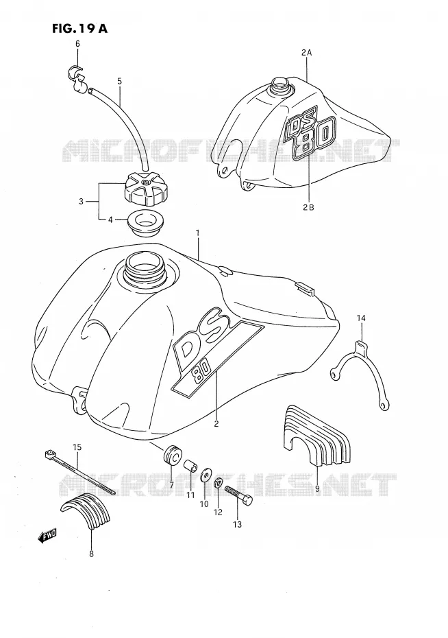BENZINETANK (MODELE J/K) Suzuki MOTO 80 DS 1995  DS80S(E3)
