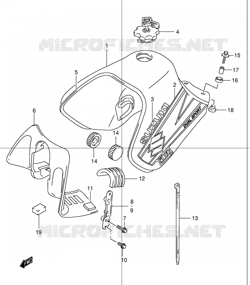 BENZINETANK (MODELE K2) Suzuki MOTO 650 DR 2001  DR650SEK1(E4)