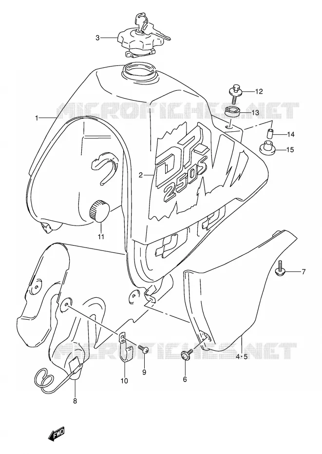 BENZINETANK (MODELE M E21) Suzuki MOTO 250 DR 1993  DR250SP(E24)