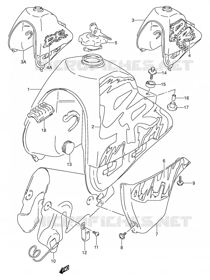 BENZINETANK (MODELE N/P/R E21) Suzuki MOTO 250 DR 1990  DR250SL(E24)