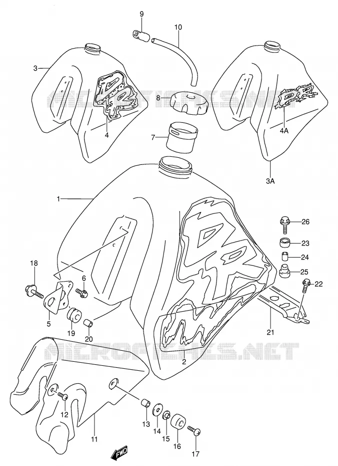 BENZINETANK (MODELE N/P/R E24) Suzuki MOTO 250 DR 1991  DR250SM(E24)