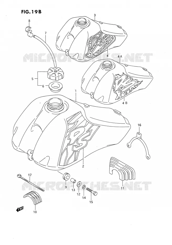 BENZINETANK (MODELE N/P/R/S) Suzuki MOTO 80 DS 1990  DS80L(E24)