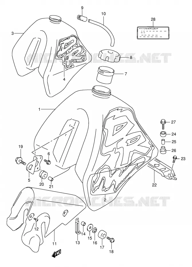 BENZINETANK (MODELE N/P) Suzuki MOTO 350 DR 1990  DR350L(E1)