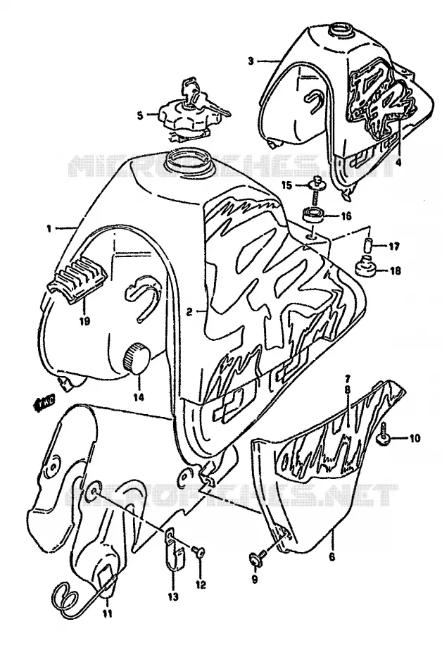 BENZINETANK (MODELE N/P) Suzuki MOTO 350 DR 1991  DR350SM(L/M/N/P/R)
