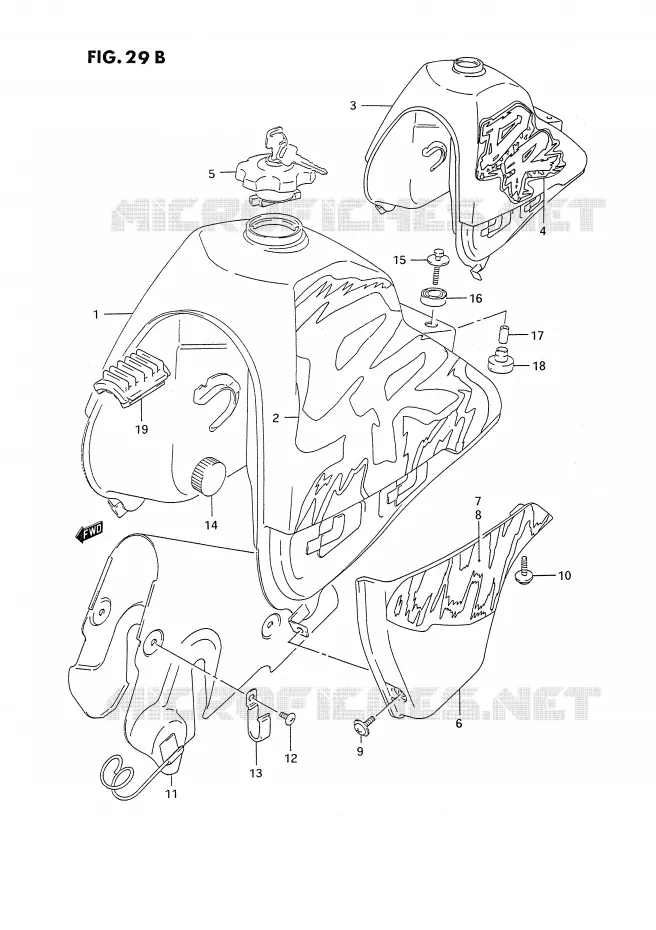 BENZINETANK (MODELE N/P) Suzuki MOTO 350 DR 1993  DR350SUP(E2)