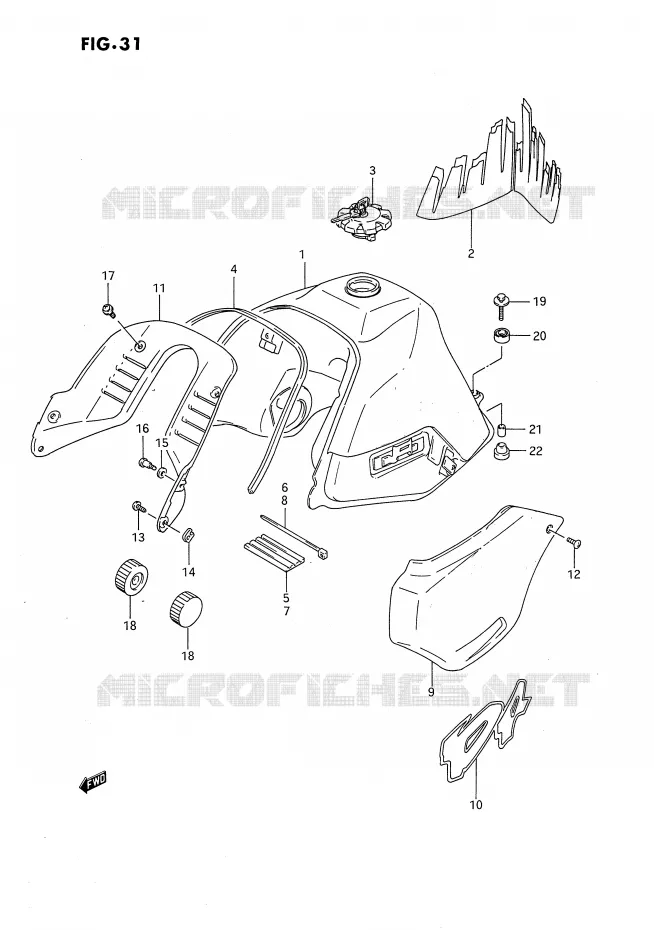 BENZINETANK (MODELE N) Suzuki MOTO 650 DR 1994  DR650RUR(E4)