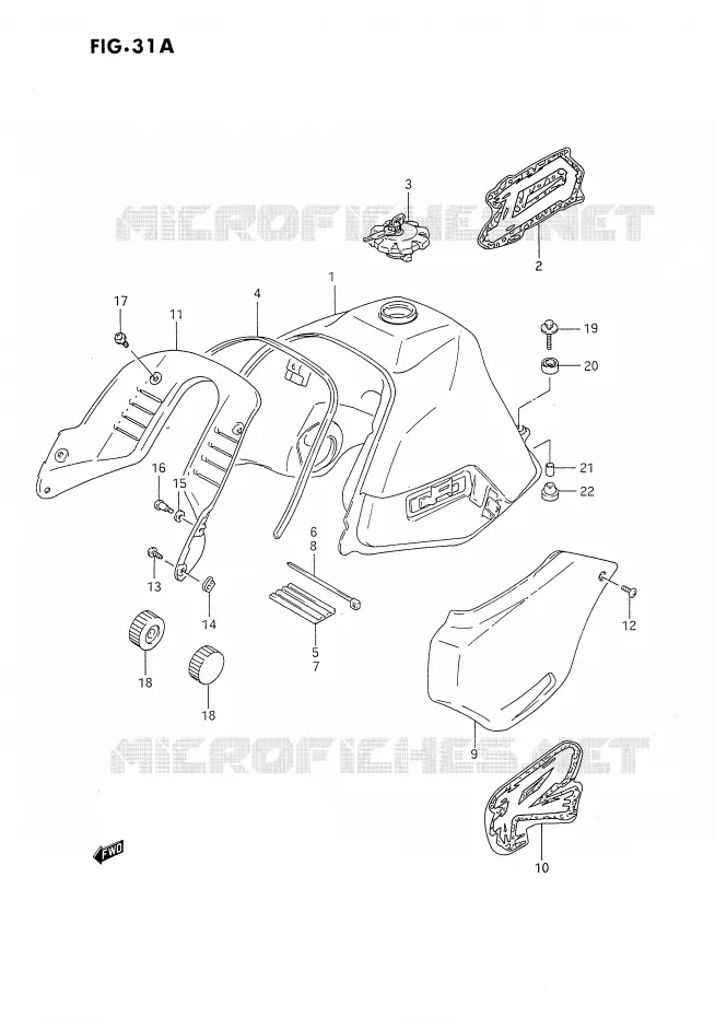 BENZINETANK (MODELE P) Suzuki MOTO 650 DR 1992  DR650RUN(E4)