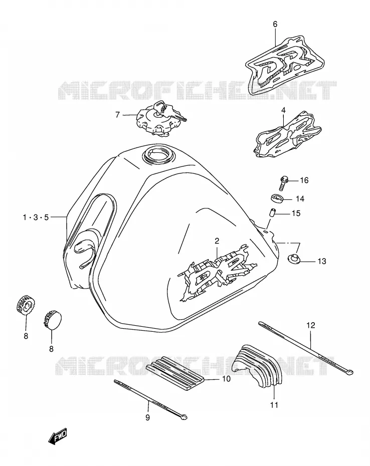 BENZINETANK (MODELE R/S/T) Suzuki MOTO 125 DR 1999  DR125SEUX(E4)