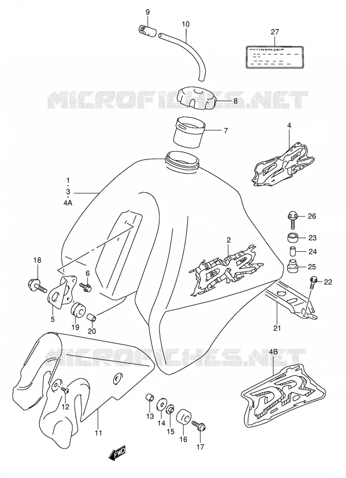 BENZINETANK (MODELE R/S/T) Suzuki MOTO 350 DR 1990  DR350L(E1)