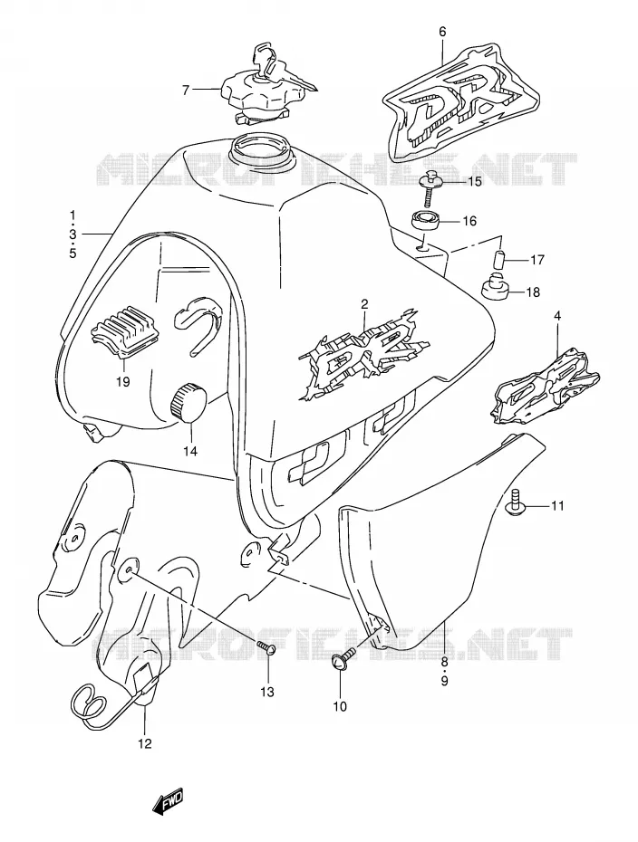 BENZINETANK (MODELE R/S/T) Suzuki MOTO 350 DR 1994  DR350SER(E2)