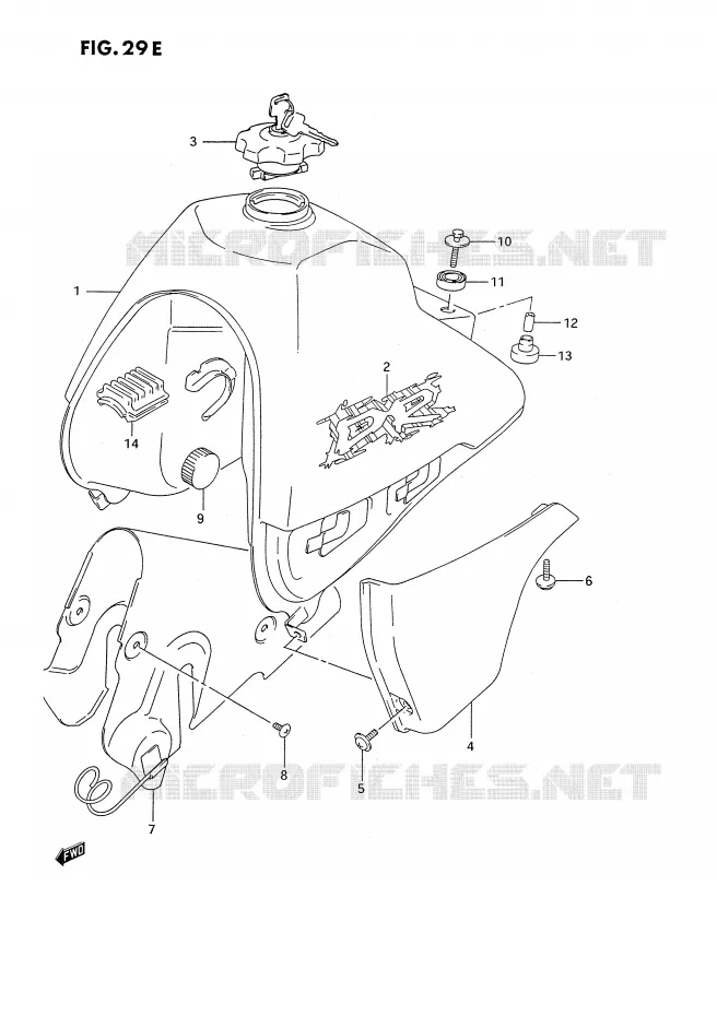 BENZINETANK (MODELE R) Suzuki MOTO 350 DR 1990  DR350SL(E2)