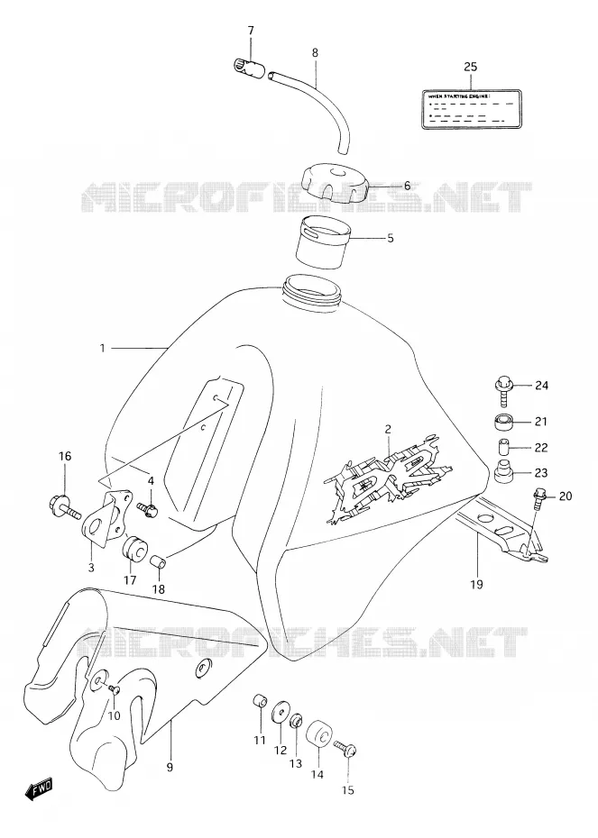 BENZINETANK (MODELE R) Suzuki MOTO 350 DR 1993  DR350P(E28)
