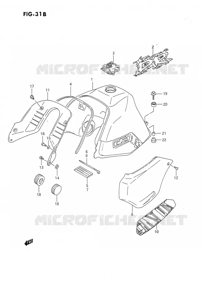 BENZINETANK (MODELE R) Suzuki MOTO 650 DR 1994  DR650RUR(E4)