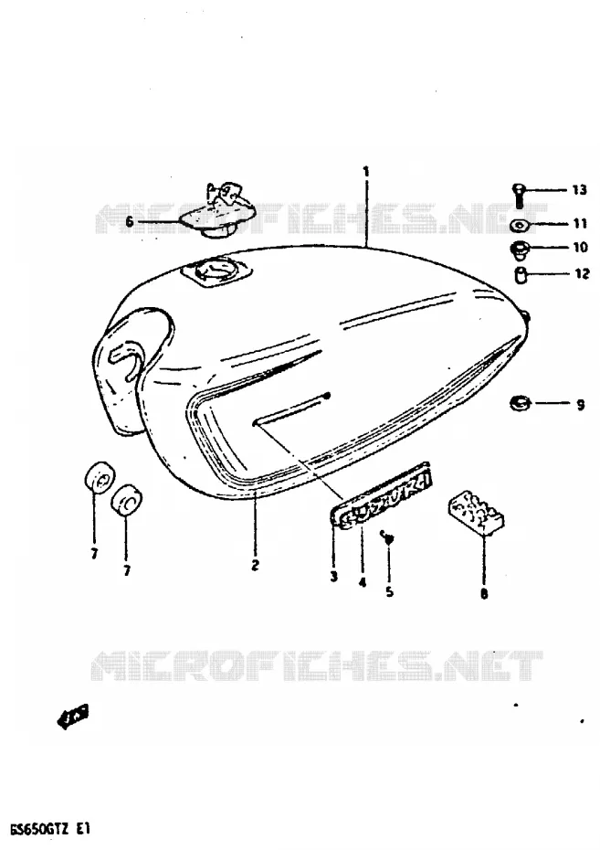 BENZINETANK (MODELE X) Suzuki MOTO 650 GS 1982  GS650GTZ(X/Z)