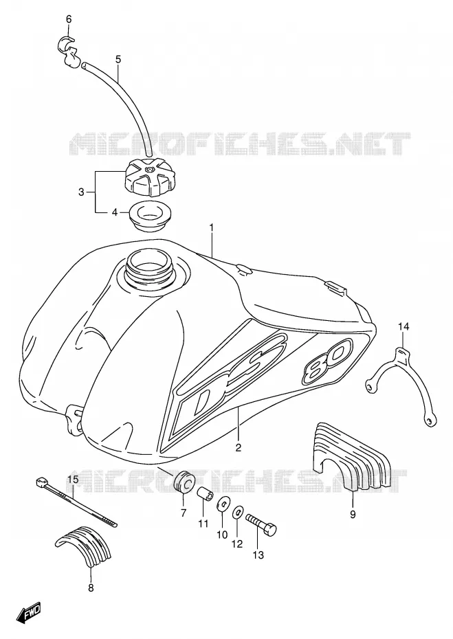 BENZINETANK (MODELE Y) Suzuki MOTO 80 DS 1997  DS80V(E24)
