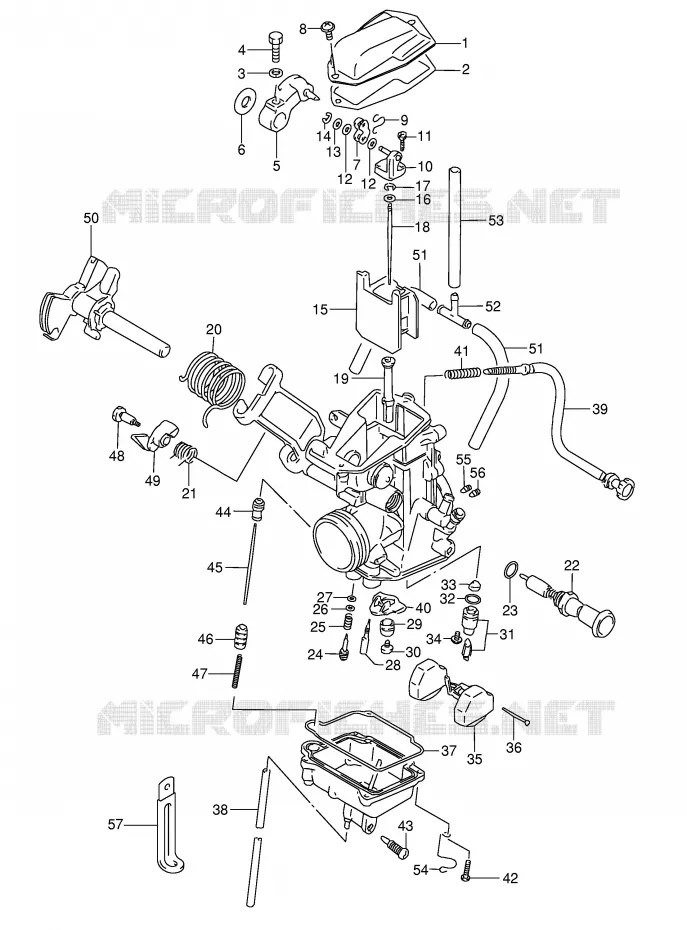 CARBURATOR (MODELE L/M/N/P) Suzuki MOTO 350 DR 1995  DR350S(E3)