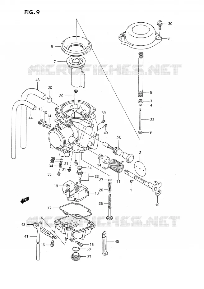 CARBURATOR (MODELE L/M,MODELE N/P/R E24) Suzuki MOTO 350 DR 1993  DR350SHP(E2)