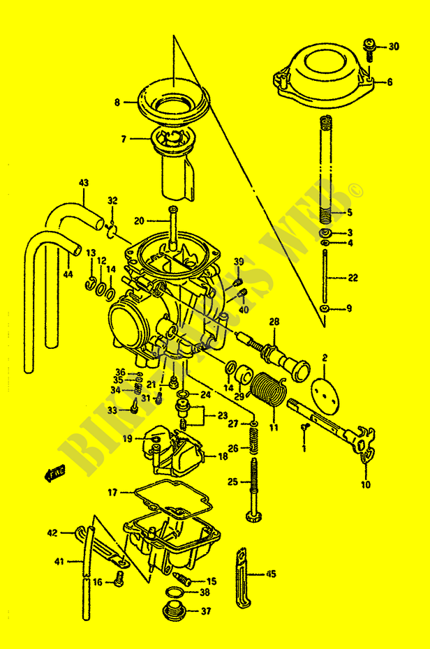 CARBURATOR (MODELE L/M,MODELE N/P/R E24) voor Suzuki DR 350 1994