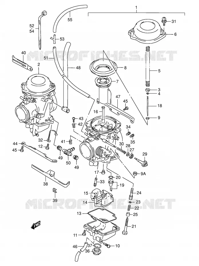 CARBURATOR (MODELE M/N) Suzuki MOTO 800 DR 1996  DR800SUT