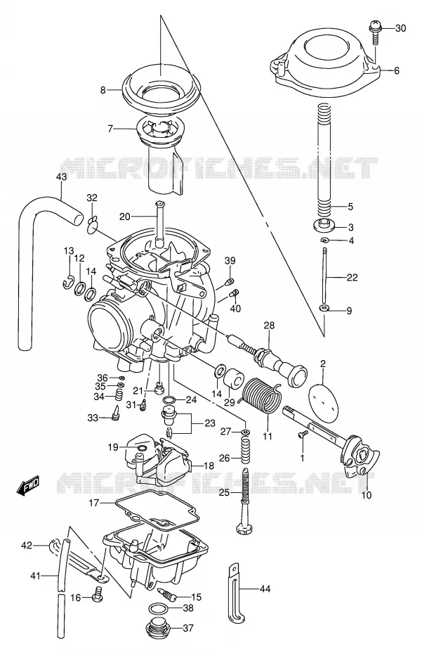 CARBURATOR (MODELE N/P/R E21) Suzuki MOTO 250 DR 1991  DR250SM(E24)