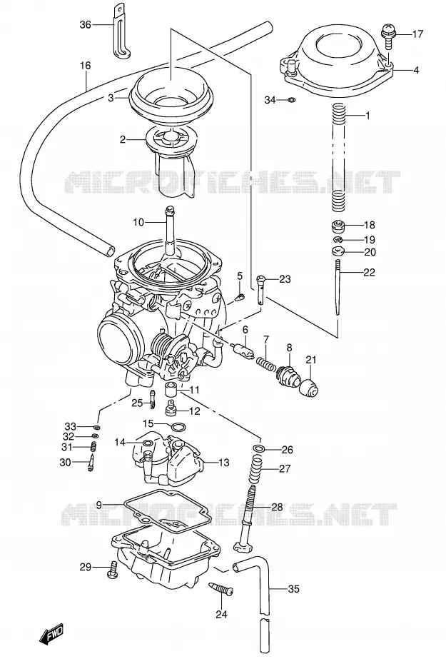 CARBURATOR (MODELE N/P/R/S) Suzuki MOTO 650 DR 1991  DR650RSEM(E4)