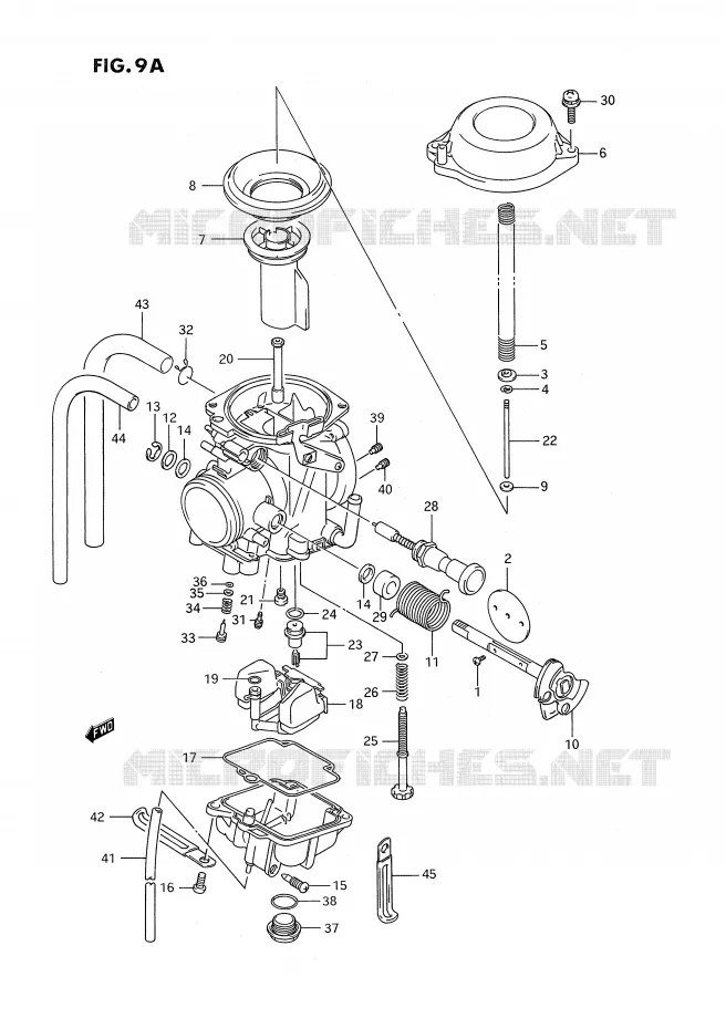 CARBURATOR (MODELE N/P/R,EXCEPT E24) Suzuki MOTO 350 DR 1993  DR350SUP(E2)