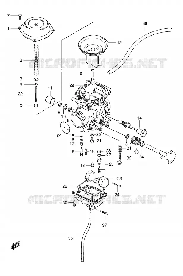 CARBURATOR (MODELE R/S/T) Suzuki MOTO 125 DR 1999  DR125SEUX(E4)