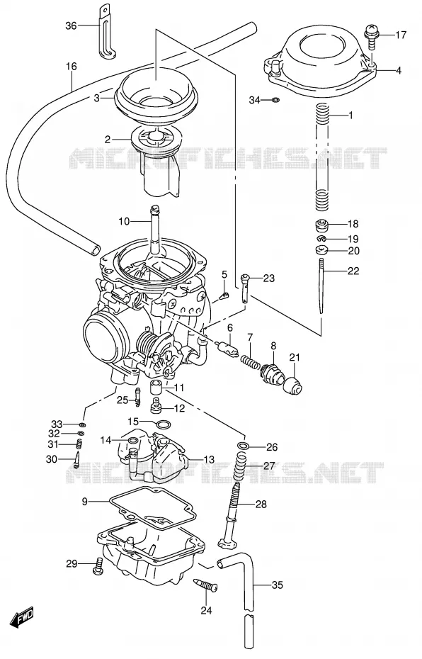 CARBURATOR (MODELE T) Suzuki MOTO 650 DR 1993  DR650RSEP(E4)