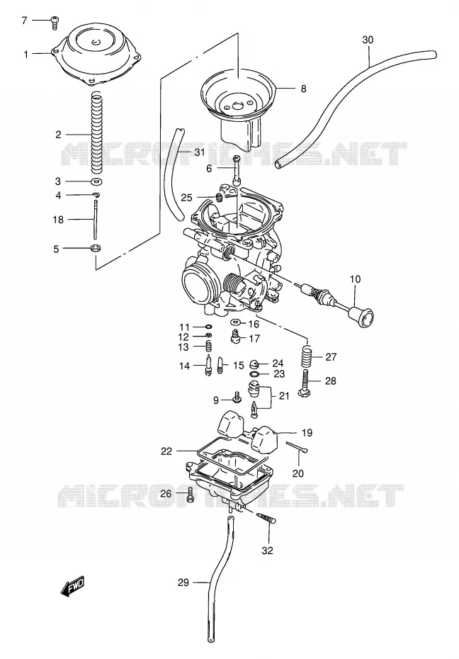 CARBURATOR Suzuki MOTO 200 DR 1998  DR200SEW(E24)