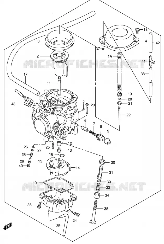 CARBURATOR Suzuki MOTO 650 DR 2001  DR650SEK1(E4)