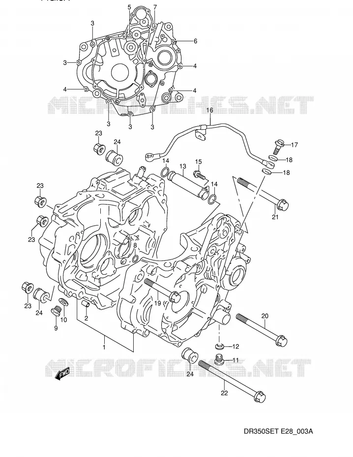 CASING (MODELE R/S/T) Suzuki MOTO 350 DR 1994  DR350SER(E28)