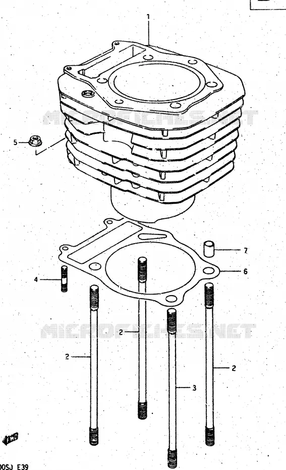 CILINDER Suzuki MOTO 500 DR 1987  DR500SH(G/H/J)