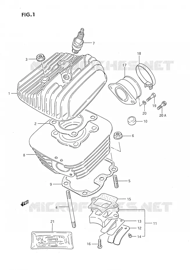 CILINDER Suzuki MOTO 80 DS 1987  DS80H(E24)