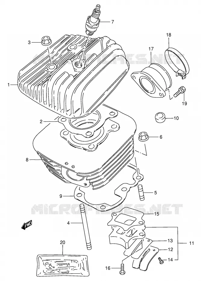 CILINDER Suzuki MOTO 80 DS 1996  DS80T(E3/E28)
