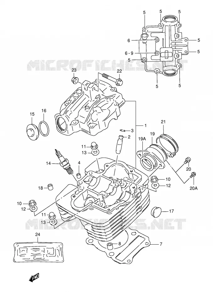CILINDERKOP Suzuki MOTO 125 DR 1996  DR125SET(E4)