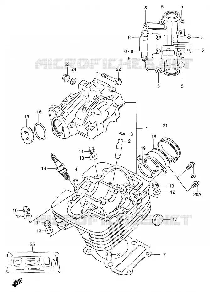 CILINDERKOP Suzuki MOTO 200 DR 1997  DR200SEV(E24)