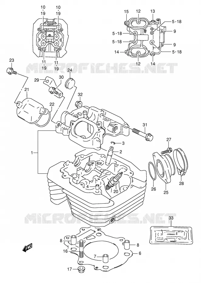 CILINDERKOP Suzuki MOTO 350 DR 1994  DR350R(E1)