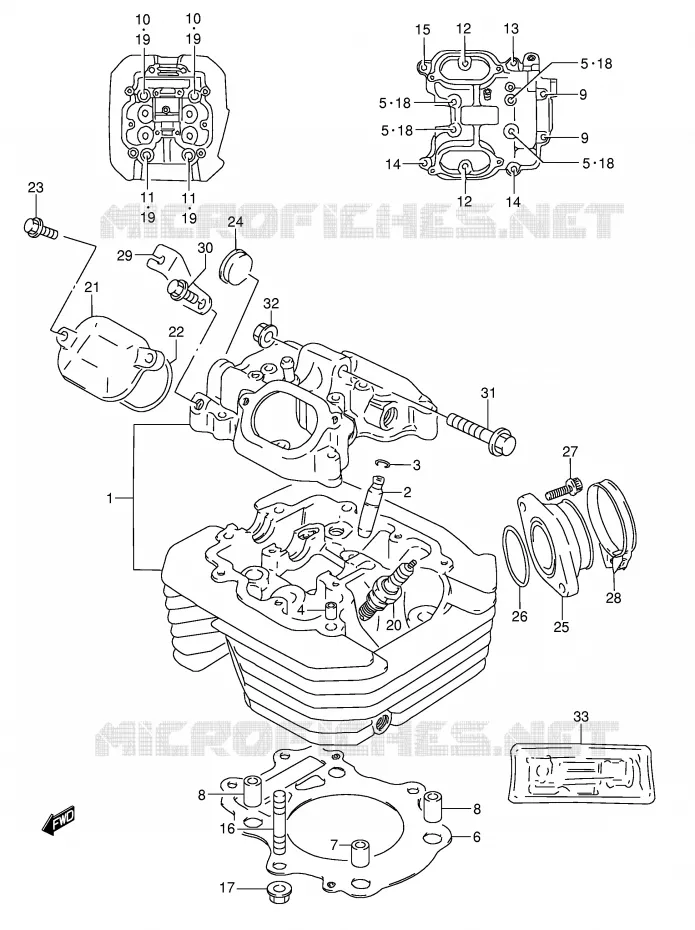CILINDERKOP Suzuki MOTO 350 DR 1995  DR350S(E3)