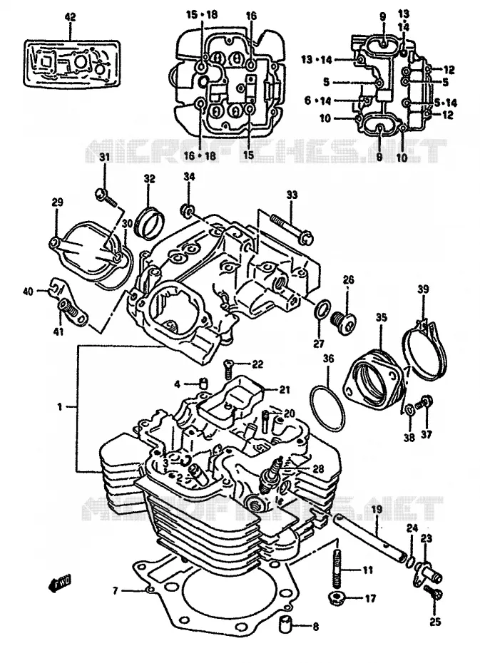 CILINDERKOP Suzuki MOTO 650 DR 1992  DR650RUN(N/P/R)