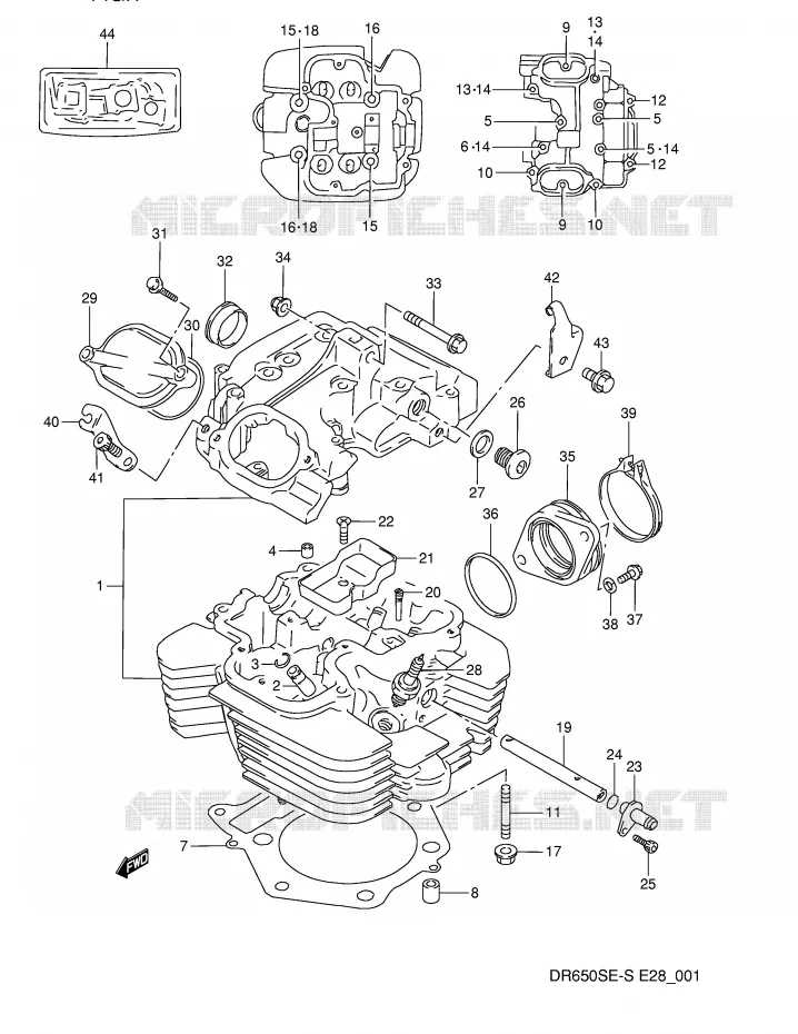 CILINDERKOP Suzuki MOTO 650 DR 1993  DR650SP(E28)