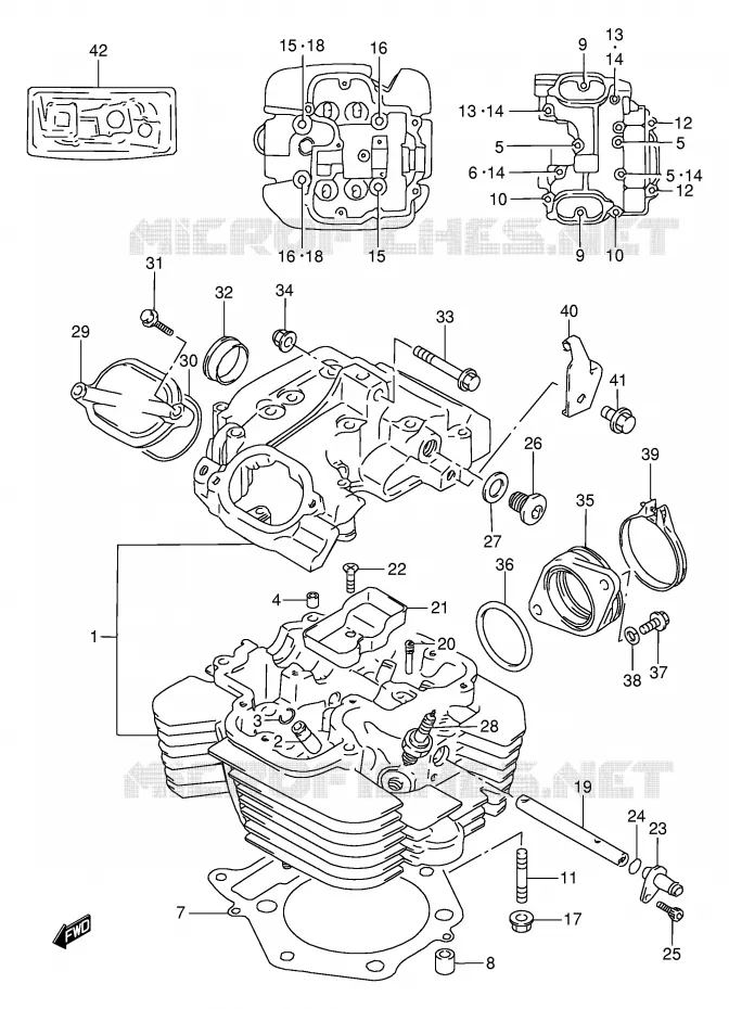 CILINDERKOP Suzuki MOTO 650 DR 1994  DR650REUR(E2)
