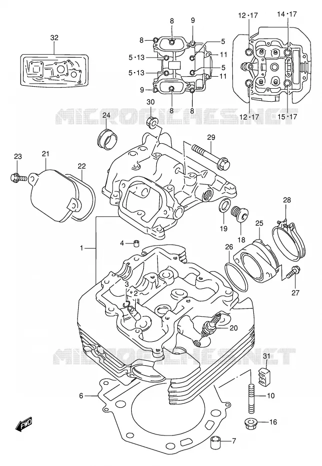 CILINDERKOP Suzuki MOTO 650 DR 1996  DR650SEUT(E4)