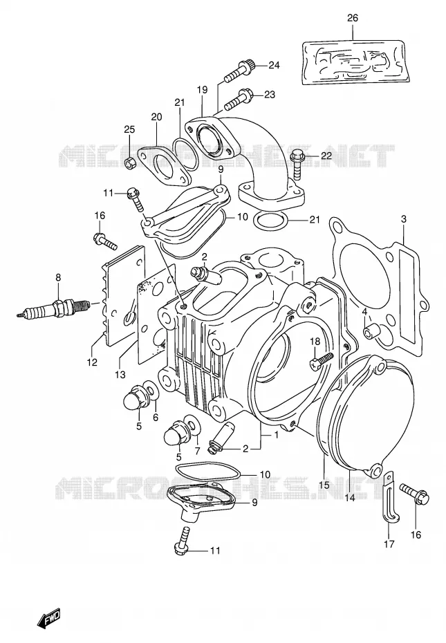 CILINDERKOP Suzuki SCOOTER 100 FB 1999  FB100X(E71)