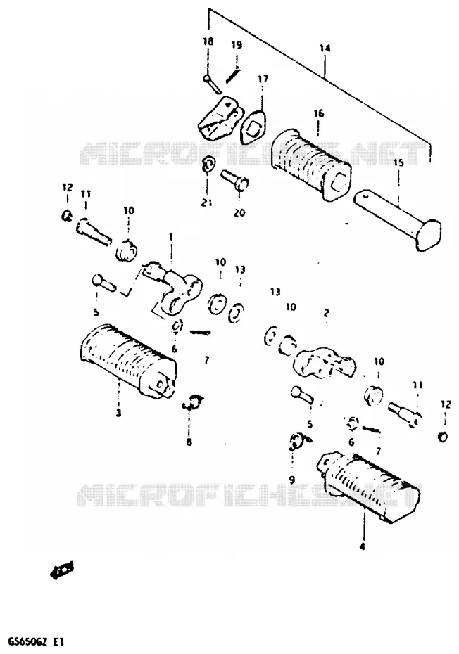 FOOTREST (MODELE Z) Suzuki MOTO 650 GS 1999  GS650GX(X/Z)