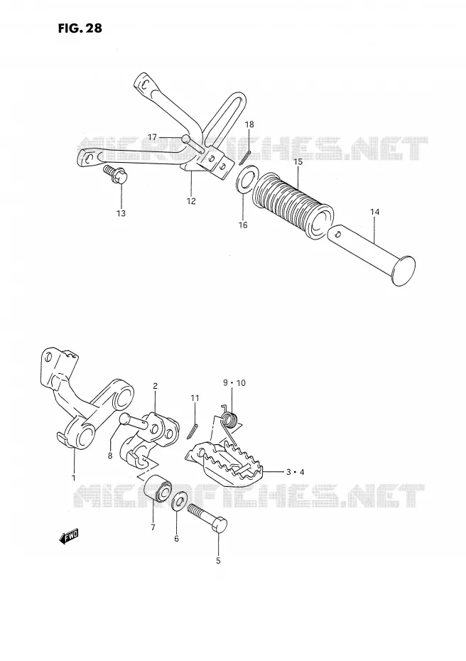 FOOTREST Suzuki MOTO 350 DR 1990  DR350SL(E2)
